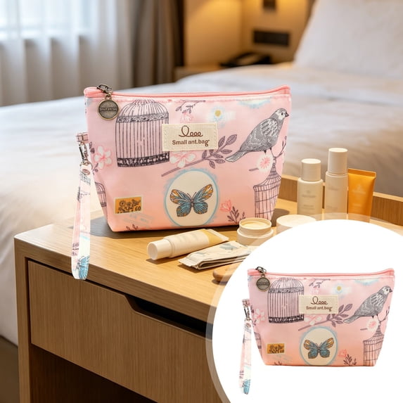 Cosmetic Bag Organizer,Mini Canvas Makeup Pouch, Compact Travel Toiletry Bag For Women, Portable Purse Makeup Storage Case, Small Zipper Cosmetic Organizer For Handbag And Daily Use, 1 Pack