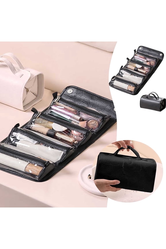 Portable Detachable Foldable Large Capacity Cosmetic Bag for Travel Daily Use Spacious Makeup Organizer Storage Pouch