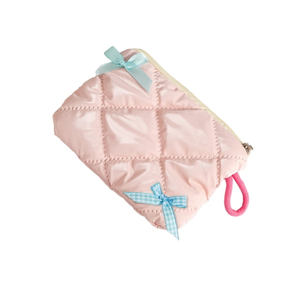 Cosmetic Bag Portable Waterproof Small Storage Bag for Women Travel Toiletry Pouch Coin Purse Earphone Case Lightweight Polyester Fabric Compact Design Multi-purpose Organizer Handy Carry Daily Use