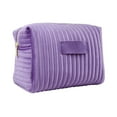 thumbnail image 1 of Cosmetic Bag Purple Velvet Makeup Organizer Portable Waterproof Storage Pouch for Travel and Daily Use, 1 of 6