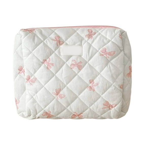 Cosmetic Bag Quilted Travel Makeup Bag Stylish Floral Pouch Large Toiletry Organizer for Women Girls