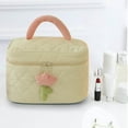 thumbnail image 1 of Cosmetic Bag Travel Organizer — 9.1in x 6.3in x 6.1in, Large Capacity Toiletry Storage Bag with Zipper, Multi-Pocket Pouch for Essentials(Beige), 1 of 5