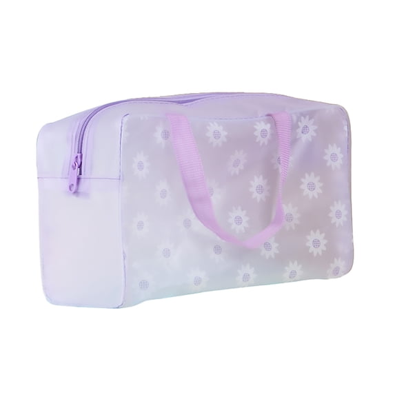 Cosmetic Bag Travel Portable Toiletry Bag Women's Makeup Bag Large Capacity Bath Storage Bag Floral Transparent Organizing Solution