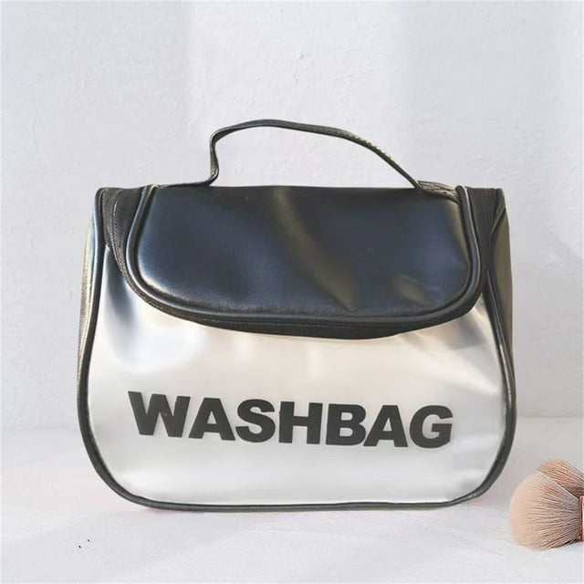 Cosmetic Bag Wash Bag New Leather Fashion Letter Makeup Bag Bag Large