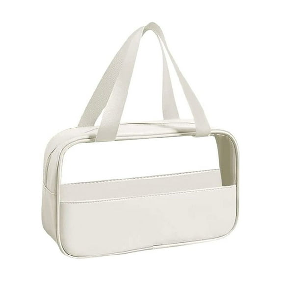 Cosmetic Bag White Pack Travel Wash Bags for Women Girls Small Portable Makeup Toiletry Organizers with Zipper for Travelling