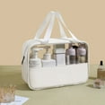 thumbnail image 1 of Cosmetic Bag White Pack Travel Wash Bags for Women Small Zipper Makeup Bags Portable Toiletry for Travelling Compact, 1 of 2