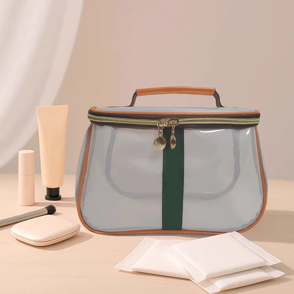 Retro Vanity Bag Large Capacity Organizer for Women Transparent Travel Cosmetic with Organization Solution