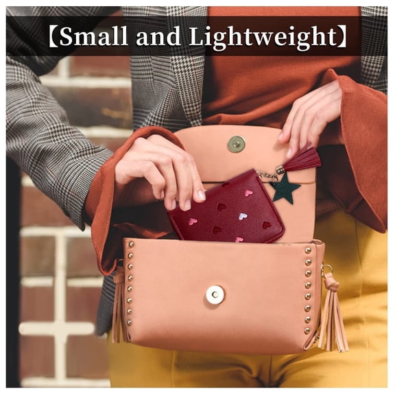 Cosmetic Bag Women's Large Capacity PU Leather Heart Shaped Foldable Functional Wallet Card Purse & Makeup Bag for Everyday Use Stylish Design and Practical Storage