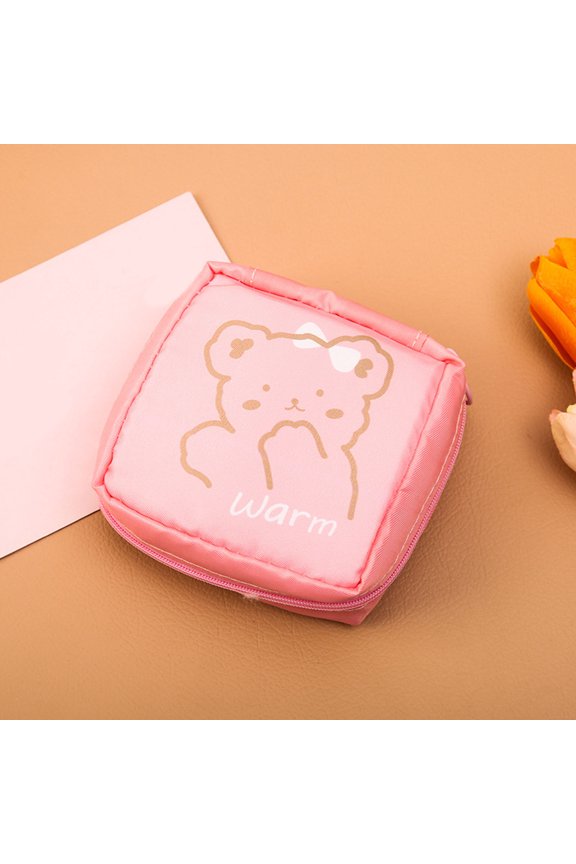 Cosmetic Bag Zip Pouch Storage for Toys Makeup Pencil Sanitary Napkin Portable Organization Solution Versatile Storage Pack