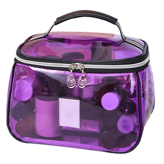 Cosmetic Bag with Large Capacity Portable Vanity Organizer for Travel Transparent Toiletry Storage and Makeup for Ladies