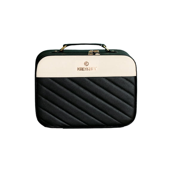 Cosmetic Bags for Women Elegant PU Leather Makeup Pouch Travel Toiletries Storage Hangbag Tote Bag