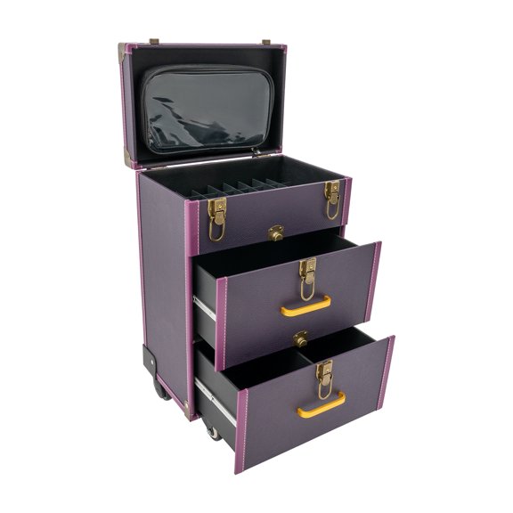 Cosmetic Case Trolley - Rolling Makeup Case with Drawers&4 Wheel , Make Up Suitcase Cosmetic Trolley, Portable Multifunction Makeup Suitcase, Jewelry Travel Cosmetic Train Case