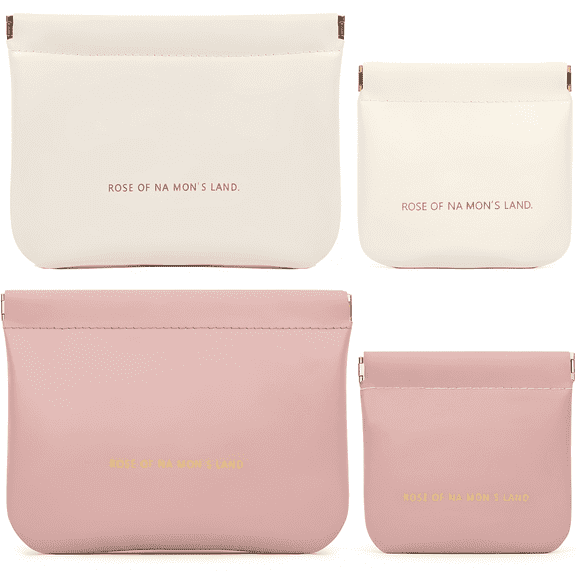 Cosmetic Cases Makeup Bag with Snap Closure, White 4 Piece