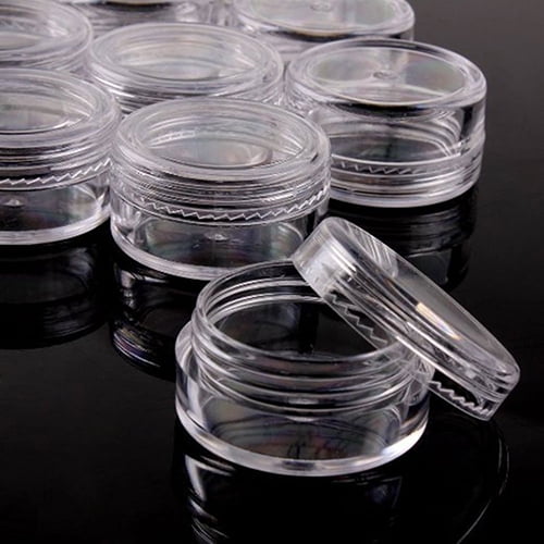 50PCS 10Gram 10ML Cosmetic Sample Containers Small Jars Bottle Storage  Container Plastic Round Pot Tiny Makeup