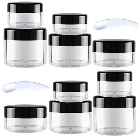 Cosmetic Containers with Lids Sample Gram Plastic Containers Lotion Jars with Pink Lids 10 Packs