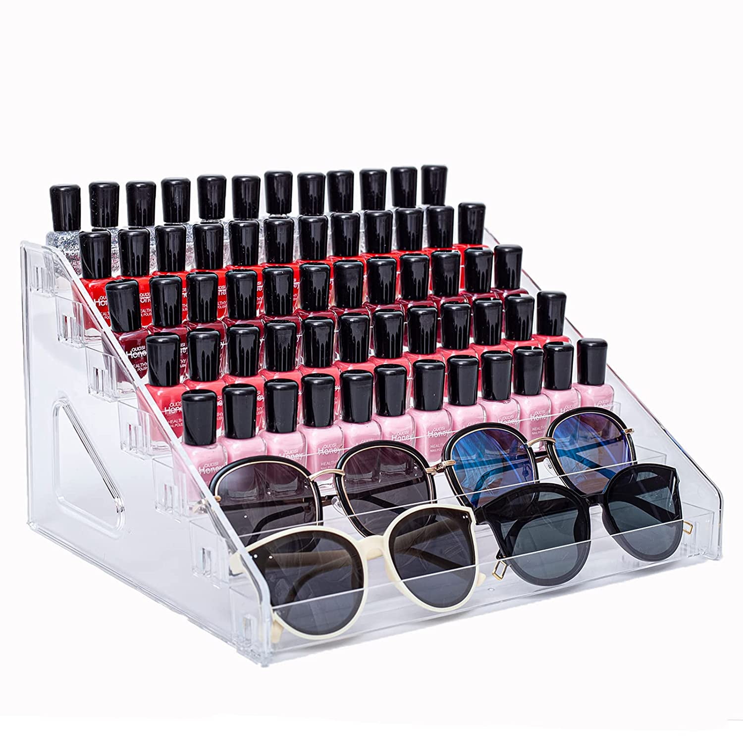 Cosmetic Display Organizer Clear Nail Polish Organizer Acrylic Makeup Palette Organizer 7 Layers