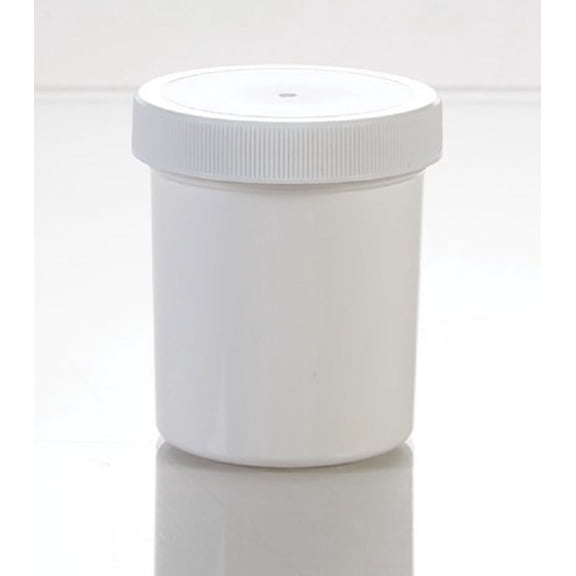 Cosmetic Jar 4 oz - White (PACK OF 12) Plastic Ointment Container For cosmetics, creams, powder, oil, beauty products) by Sponix BioRx