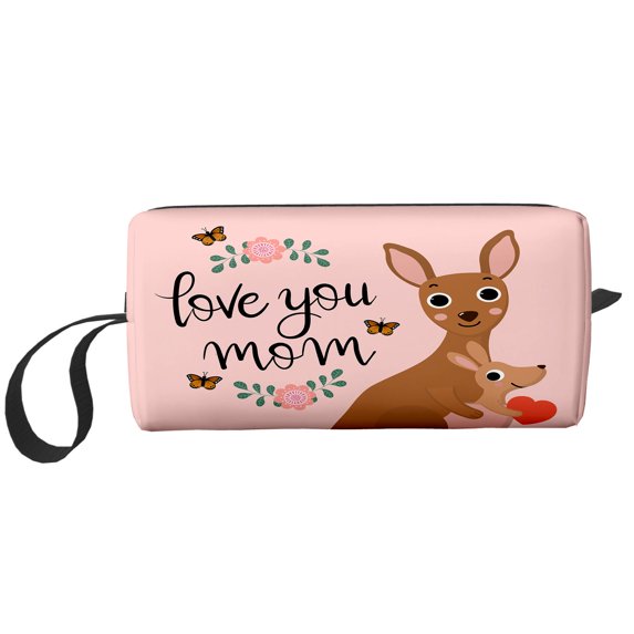 Cosmetic Makeup Bag Cartoonkangaroo And Baby Joey For Women Small Toiletry Receive Bags Travel Purse Portable Pencil Case Pouch Storage Organizer