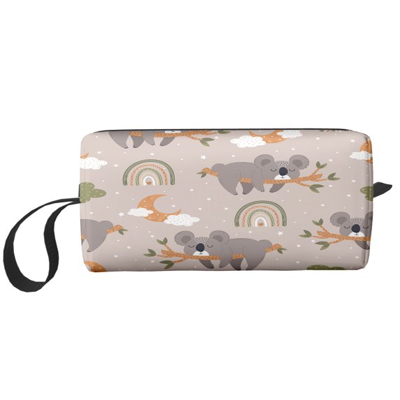 Cosmetic Makeup Bag Cute Koala Sleeping On A Branch Under The Moon Among The Stars Baby For Women Small Toiletry Receive Bags Travel Purse Portable Pencil Case Pouch Storage Organizer