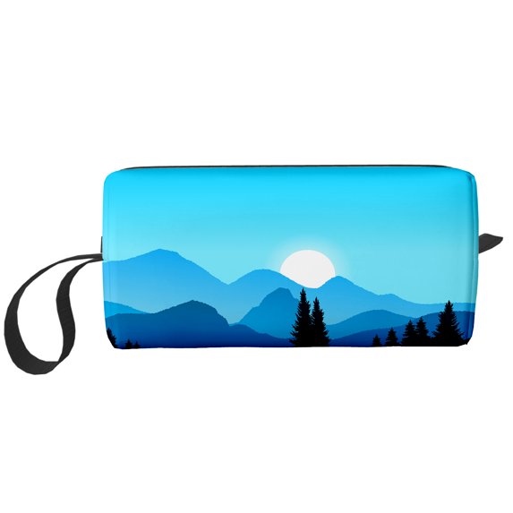 Cosmetic Makeup Bag Mountain Range As Far As The Eye Can See For Women Small Toiletry Receive Bags Travel Purse Portable Pencil Case Pouch Storage Organizer