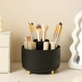 thumbnail image 1 of Cosmetic Makeup Brush Holder Organizer 360° Rotating Storage Solution for Vanity Bathroom Countertops Desk Display 5 Slot Makeup Brushes Cup, 1 of 8
