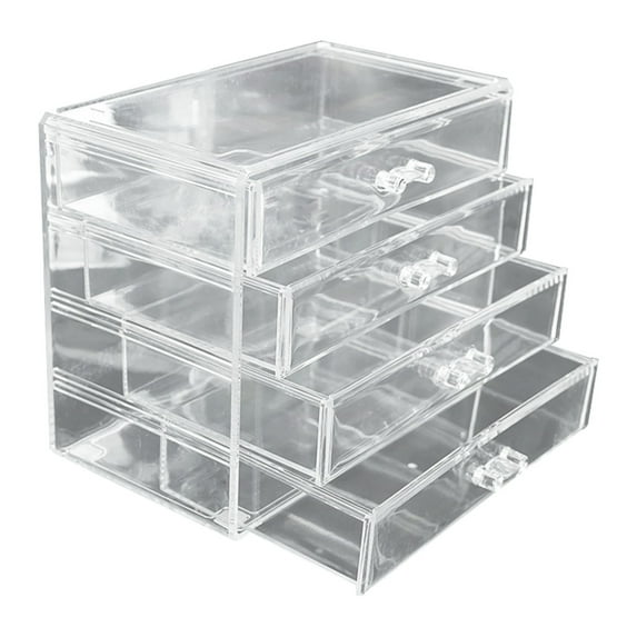 Cosmetic Makeup Organizer 5 Drawer Acrylic Storage for Cosmetics Jewelry Beauty Supplies Clear for Girl's Room College Dorm Counter Bat