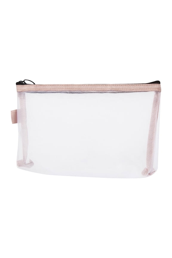 Cosmetic Mesh Storage Bag, Portable Travel Lipstick Storage Case, Compact Zipper Pouch for Cosmetics, Toiletries, and Small Items for On-the-Go Organization