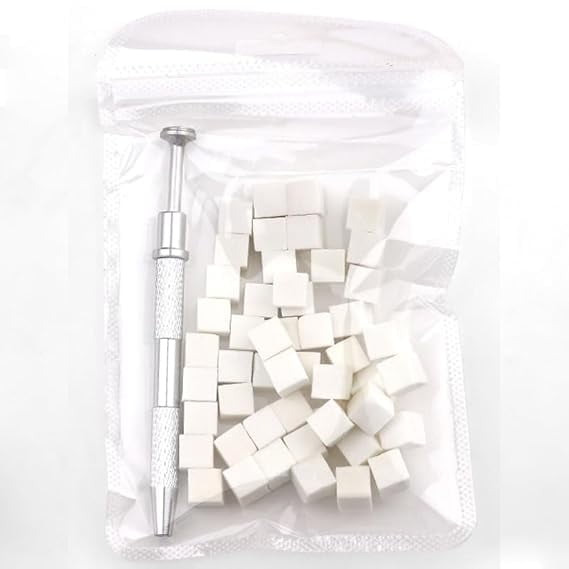 Cosmetic Mini Sponge Applicator with 4-Prong Metal Grabber, Multi-Functional, 50-Piece Pack