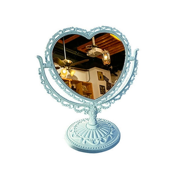 Cosmetic Mirror Functional Durable Desk Type Antique Vintage European Style Desktop Makeup Mirror for Makeup