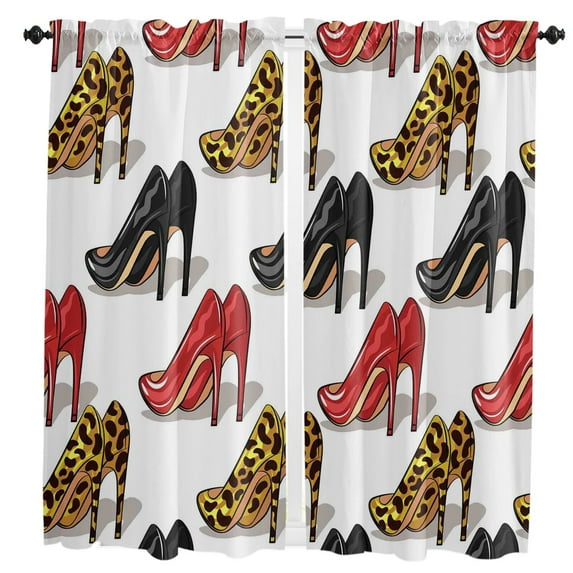 Cosmetic Nail Polish Female Cartoon Curtains For Living Room Bedroom Window Treatment Home Decoration Drapes Kitchen Curtain