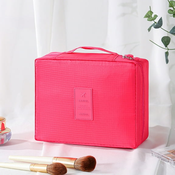 Cosmetic Organizer Bag Waterproof Makeup Case Double Layer Storage Portable Travel Toiletry Bag Large Capacity Beauty Accessories Organizer Compact Design