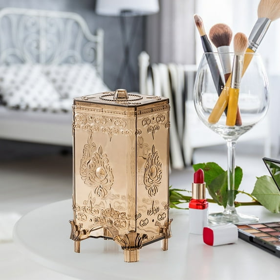 Cosmetic Organizer - Desktop Pad Storage Solution for Makeup Transparent Design for Efficient Cosmetics Organization