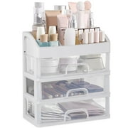 Cosmetic Organizer, Makeup Storage Box with 3 Clear Drawers, Skincare Product Organizer for Vanity, Dresser, Bedroom, Bathroom