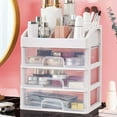 thumbnail image 1 of Cosmetic Organizer, Makeup Storage Rack with Swivel Base, Multi Tier Desktop Shelf for Bathroom Vanity, Dormitory Organization, Plastic Organizer, 1 of 5