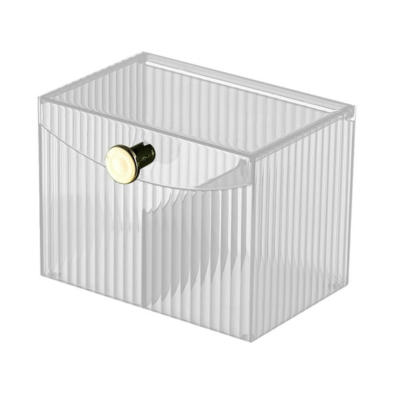 Cosmetic Organizer Storage Box with Lid, Multi-Compartment Desktop Makeup Organizer for Home & Travel, Large Capacity Stackable Design, 1 Pack