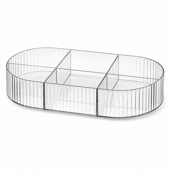 Cosmetic Organizer Tray, ABS Desktop Makeup Storage Box, 32.2 x 17 x 7 cm Divided Vanity Organizer for Skincare, Brushes, Perfume and Small Items