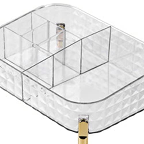 Cosmetic Organizer Vanity Clear Glass Makeup Organizer for Vanity, Gold