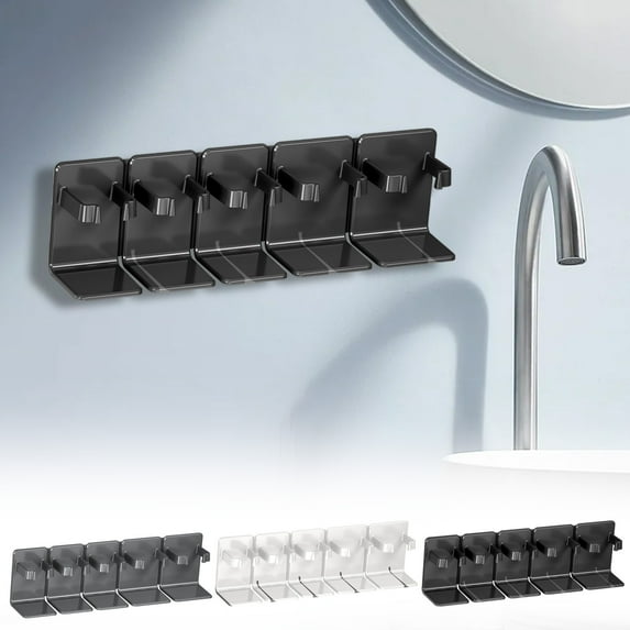 Cosmetic Organizer Wall-Mounted Shelf | Rust-Resistant Plastic Bathroom Vanity Storage | Space-Saving Adjustable Trimmable Design | 25.3x4.3x6.8 cm | White and Gray Options