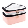 thumbnail image 1 of Cosmetic Organizer | Waterproof Storage Bag Travel Accessories for Women | Double Layer Makeup Organizer for Travel Toiletries, Pink, 1 of 6