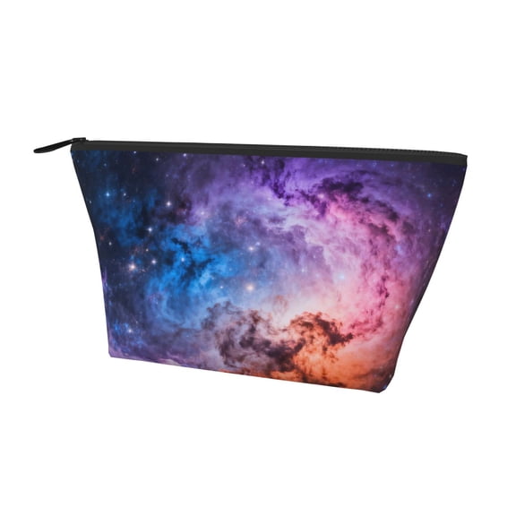 Cosmetic Pouch Bag For Women Nebula Trapezoid Travel Makeup Bag With Zipper Toiletry Bag