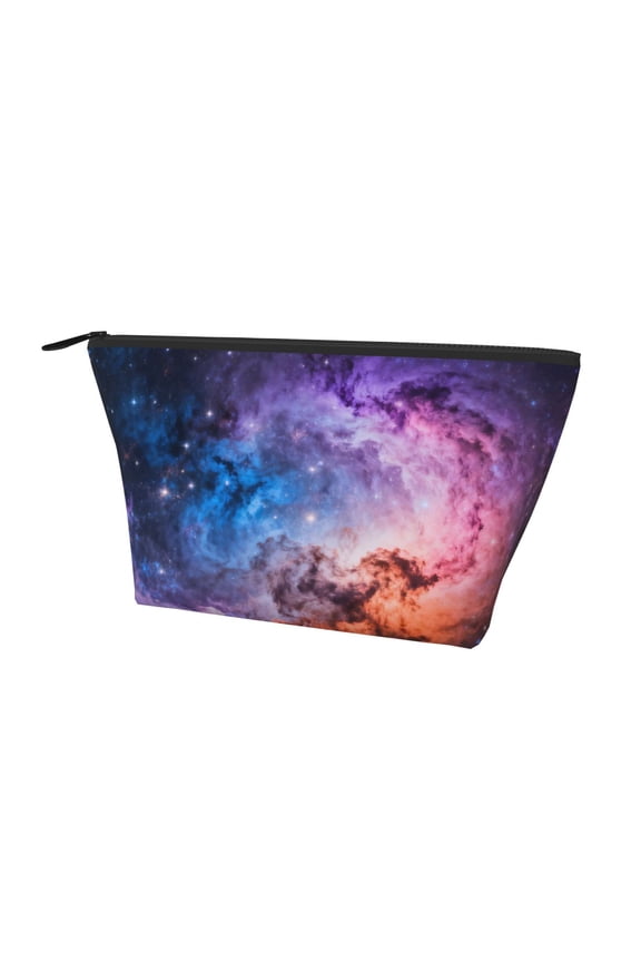 Cosmetic Pouch Bag For Women Nebula Trapezoid Travel Makeup Bag With Zipper Toiletry Bag