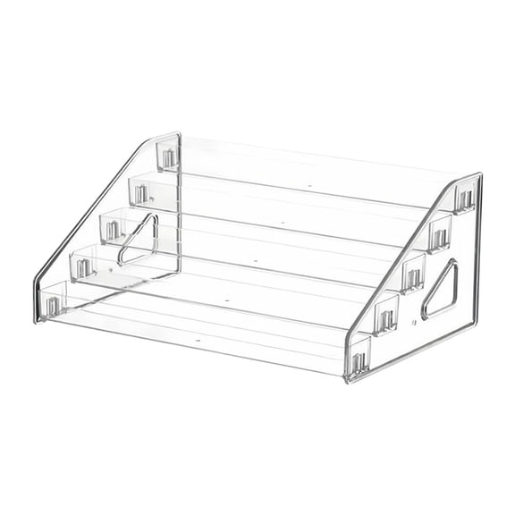 Cosmetic Rack Clear Organizer Holder Nail Stand Sturdy Plastic Five Tier Storage Solution for Bathroom Vanity