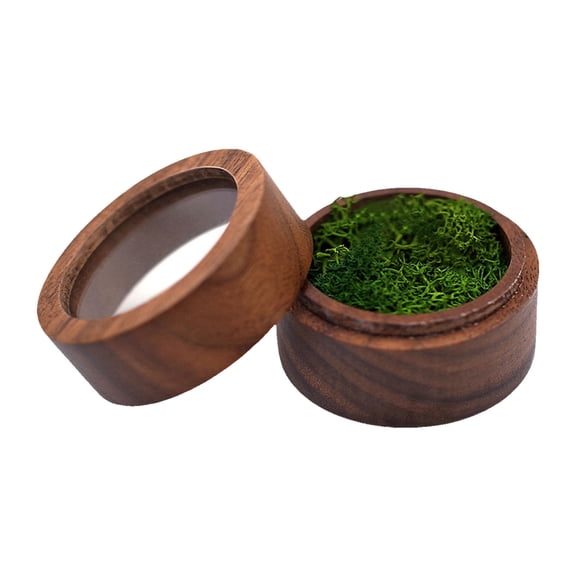 Cosmetic Round Womens Storage Organizer Black Walnut Border Solid Wood Valentines for Her