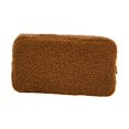 thumbnail image 1 of Cosmetic Storage Bag ,Toiletry Bag Plush, Fabric Multifunctional Portable ,Durable, Storage Pouch Makeup Organizer Case for Gym Toiletries Girls Dark Brown, 1 of 10