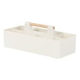 thumbnail image 1 of Cosmetic Storage Box Plastic Desktop Organizer with Wooden Handle and Multiple Compartments 32 cm x 15 cm x 8 cm, 1 of 6