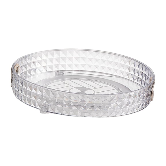 Cosmetic Storage Holder Condiment Tray Turntable Organizer Tray Desktop Perfume 1 Tier Clear