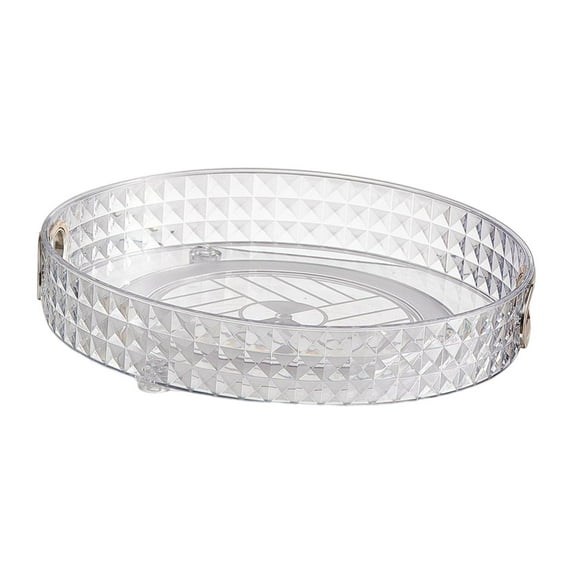 Cosmetic Storage Holder Condiment Tray Turntable Organizer Tray Desktop Perfume 1 Tier Clear