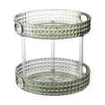 thumbnail image 1 of Cosmetic Storage Holder Condiment Tray Turntable Organizer Tray Desktop Perfume 2 Tiers Green, 1 of 8