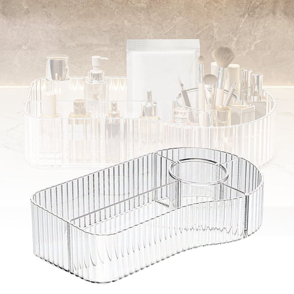 Cosmetic Storage Large Capacity Clear Vanity Organizer Elegant Desktop Countertop for Bathroom Living Room Makeup Accessories