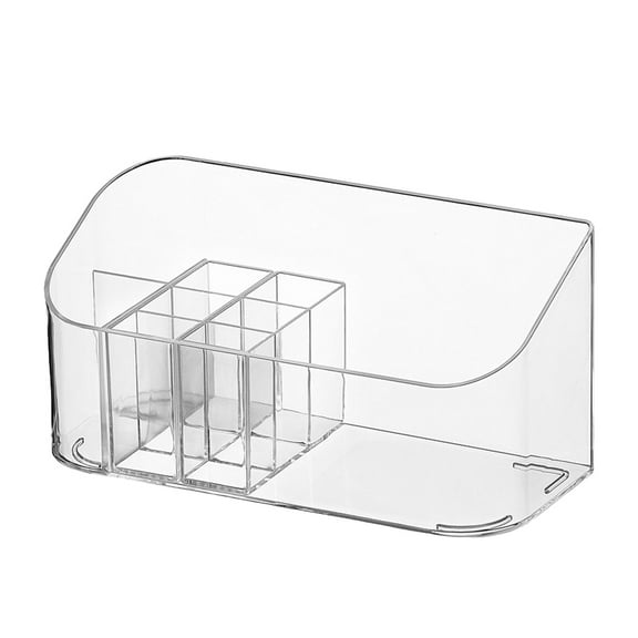 Cosmetic Storage Organizer Display Tray With Removable Dividers For Vanity Countertop Bathroom Cabinet